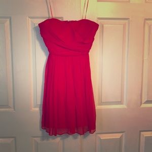 JCrew Silk Chiffon Strapless in Poppy